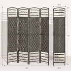 HOMCOM 4 Panel Room Divider, Folding Privacy Screen, Dark Gray | Room Separator - Image 7