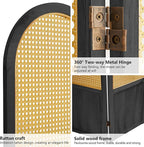 Rattan Room Divider, 4 Panel Folding Room Screen Divider, Foldable Room - Image 4