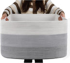 OIAHOMY Blanket Basket Laundry Basket Dog Toy Basket 75L Gradient Grey | Large by MasterofSpaceOptimization