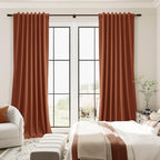 Terracotta Linen 100% Blackout Curtains - Image 5