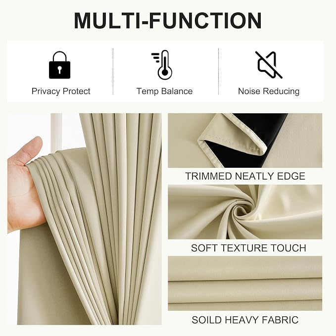 NICETOWN 100% Blackout Window Curtains 84 inches Long 2 Panels Set - Image 5
