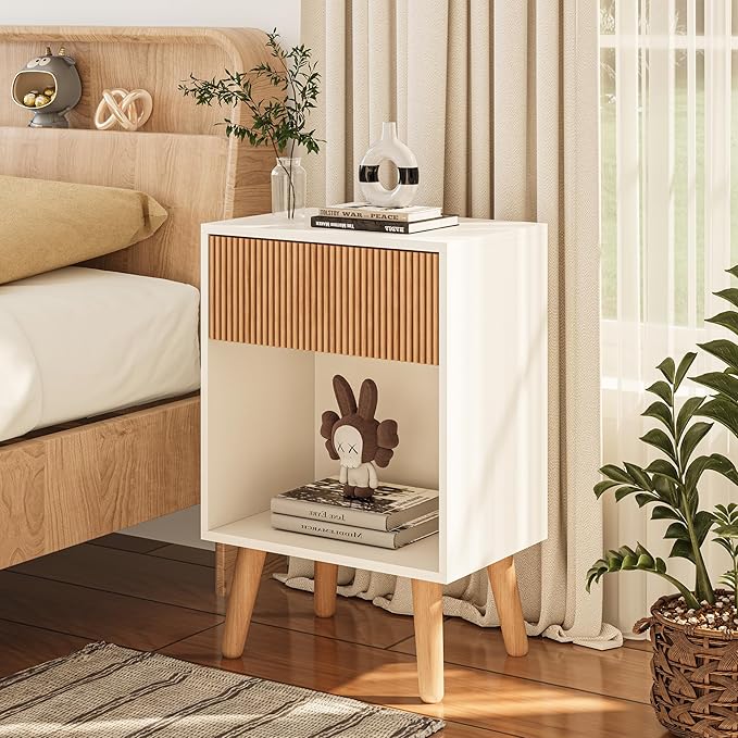 Fluted Nightstand, Modern Bedside Table - Image 3