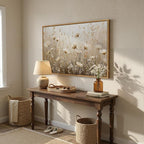Framed Vintage Rustic Neutral Floral Wall Art - Image 4