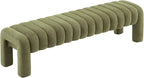 63" Boucle Bed Bench, Cute Upholstered Channel Tufted Bench - Image 9