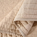 ROOMLIFE Quilt Set Full Size 3D Floral Embroidery Pattern 3-Piece Cotton - Image 9