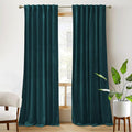 RYB HOME Teal Velvet Blackout Curtains 84 inches by RYBHOME