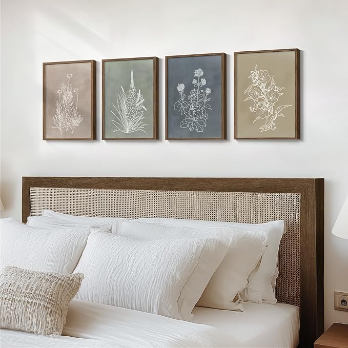Framed Boho Neutral Botanical Wall Art - Image 2