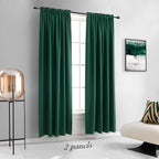 Hunter Green Blackout Thermal Insulating Window Curtains - Image 2