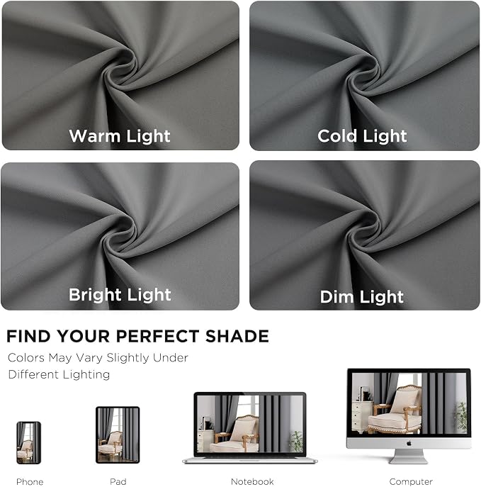 CUCRAF Blackout Curtains Thermal Insulated Room Darkening Drapes - Image 6
