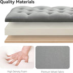 WUTUTUEE 47" Velvet Storage Bench, Upholstered Bed Bench - Image 3
