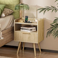 Huuger Nightstand with Charging Station, USB-C Port, End Table | Fluted Night by Huuger