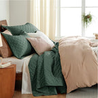 Bedsure King Size Quilt, Lightweight Comforter Set, Dark Green Bedspread | - Image 8