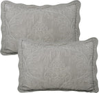Home Soft Things Damask 4 Piece Bedspread Set, Scalloped Edge Reversible - Image 6