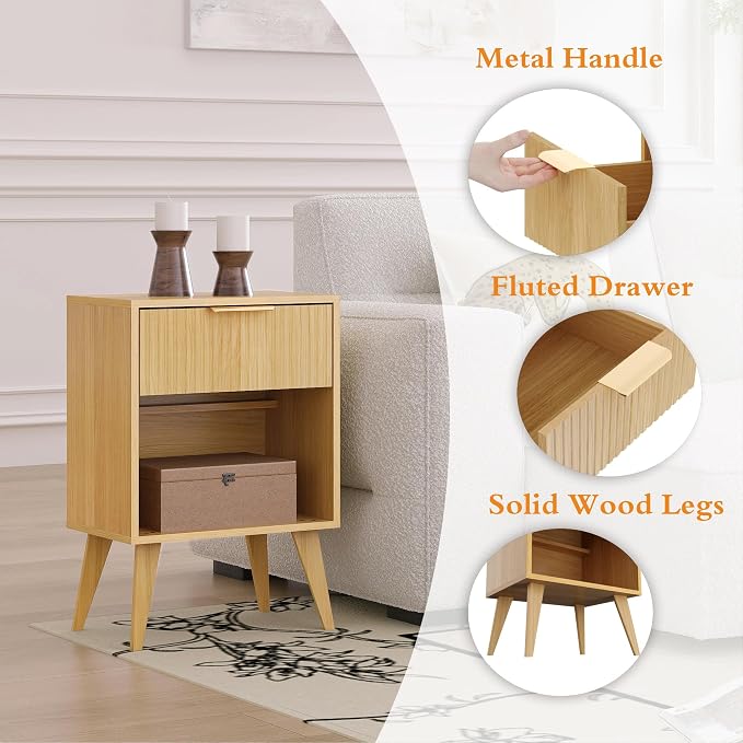 YAUKOMEL Fluted Nightstand - Image 6