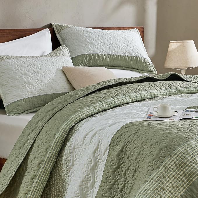 King Size Quilt Set Weat Green - Image 9