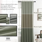 Sage Green Linen 100% Blackout Curtains 90 Inches Long - Image 9
