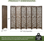 Leaf-Carved Room Divider Privacy Screen - Image 4