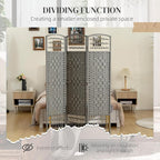 HOMCOM 3 Panel Room Divider, Folding Privacy Screen, Dark Gray | Room Separator - Image 6
