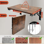 Folding Shelf Wall Mounted, 16.5inches Floating Desk - Image 3