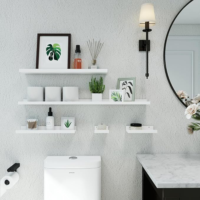 White Floating Shelves for Wall Decor, 56 in Shelf - Image 4
