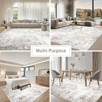 Beige Grey Washable Rugs 6x9 Area Rugs - Image 5