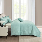 HZ & HY Oversized Queen Bedspreads, Seaglass | Generous Coverage, 5-Piece Quilt - Image 4