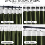 RYB HOME Olive Green Velvet Curtains - Image 5