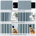 Blue 100% Blackout Curtains 105 Inch Length 2 Panels Set - Image 5
