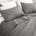 Whale Flotilla Extra Soft Twin Quilt Bedding Set, Lightweight Bedspreads | Grey - Image 6