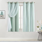 Bujasso Aqua 80% Blackout Curtains by Bujasso