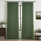 Blackout Loden Thick Linen Curtains 86 Inches Long by PleatedDrapes