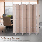 Room Divider 8 Panel 5.6 FT Tall Privacy Screen Waterproof Wood Frame Partition - Image 6