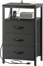 Huuger Nightstand with Charging Station, 27.6 Inch Bedside Table, Side Table | by Huuger