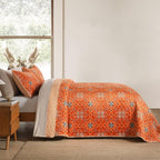 Boho Quilt King Set, 3-Piece Hand-Quilted Bedspread, Lightweight All Season - Image 5