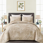 DJY Beige Quilt Set King Size by HOME