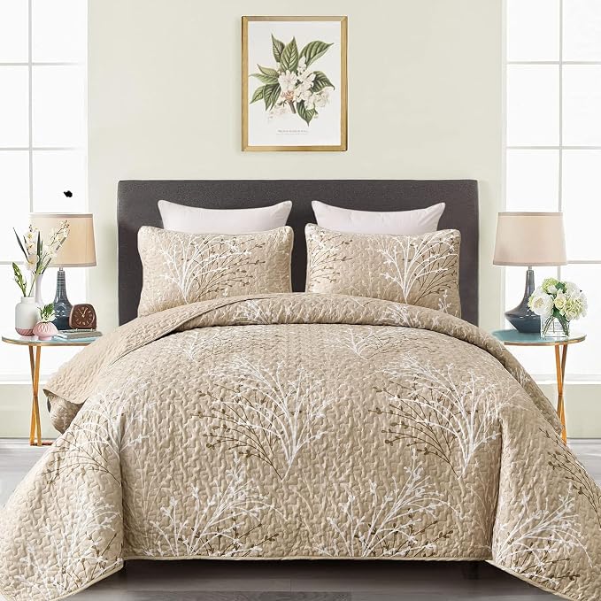 DJY Beige Quilt Set King Size by HOME