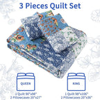 VAPUTAR Farmhouse King Size Quilt Set, Reversible Floral Bedspreads | - Image 6