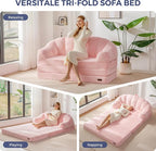 MAXYOYO Folding Sofa Bed, 2 in 1 Convertible Sofa to Lounger | Comfy Loveseat - Image 4