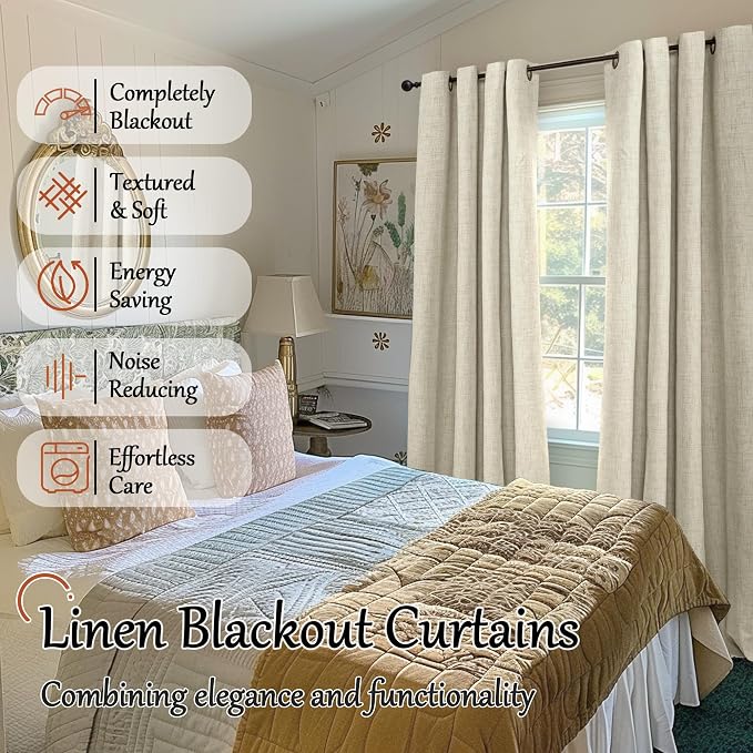 Natural Linen Blackout Curtains - Image 2