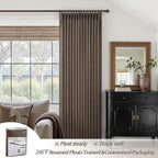 Dark Brown 108 Inch Extra Long Floor to Length Curtains 2 Panels - Image 6