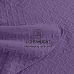 FLYMME Quilts King Size, Lightweight Purple Bedspreads, Basket Weave Pattern - Image 6