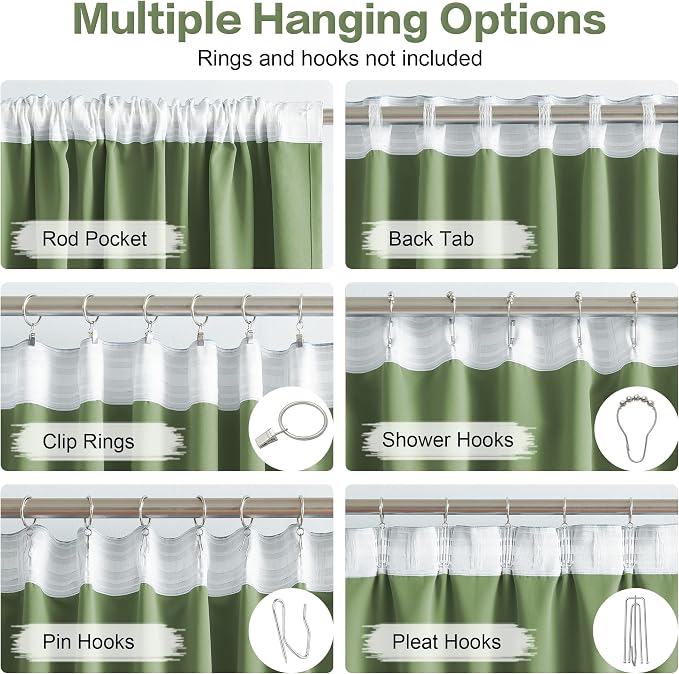 Sage Green Blackout Curtains 90 Inches Long - Image 3