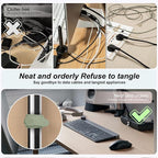 Silicone Cable Ties, Cord Organizer Cable Management, 2Sizes-Green | Reusable - Image 3