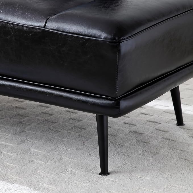 Leather loveseat Sofa, Modern Faux Leather Bedroom Bench - Image 7