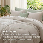 Bedsure Queen Comforter Set, Muted Linen Soft Prewashed Bedding - Image 3