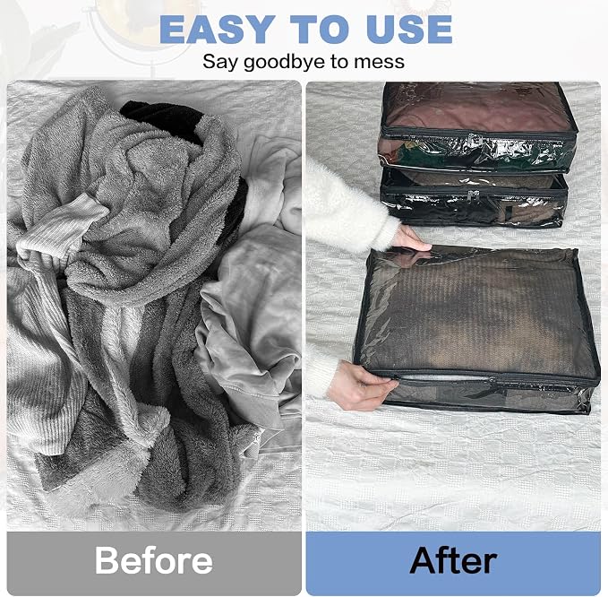 Clear Zippered Plastic Clothes Storage Bags, 6 Pack, Size: 10.5 x 10.5 x 2.5 - Image 5