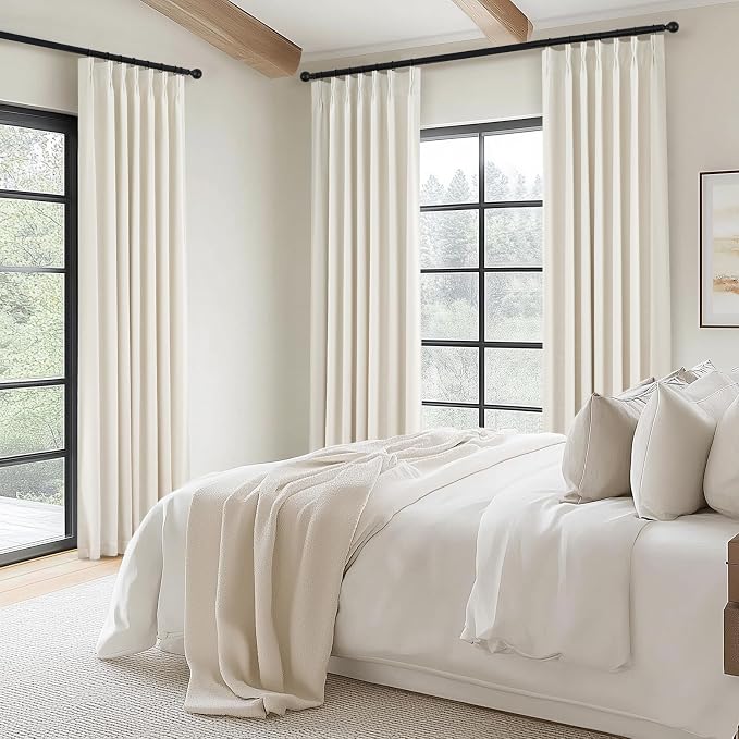 Topfinel 102 Inch Birch Blackout Curtains1 Panel, Autumn Double Layer Linen - Image 7