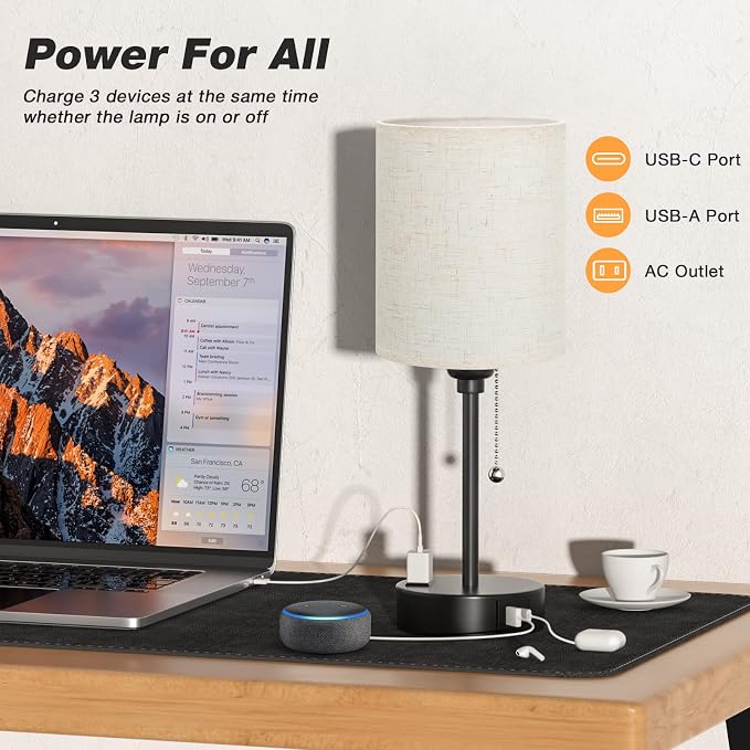 Small Bedside Table Lamp for Bedroom - Image 3