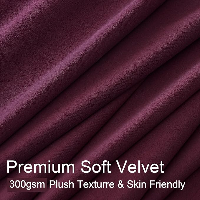 Ruby Wine Velvet Curtains 84 Inch Length - Image 3