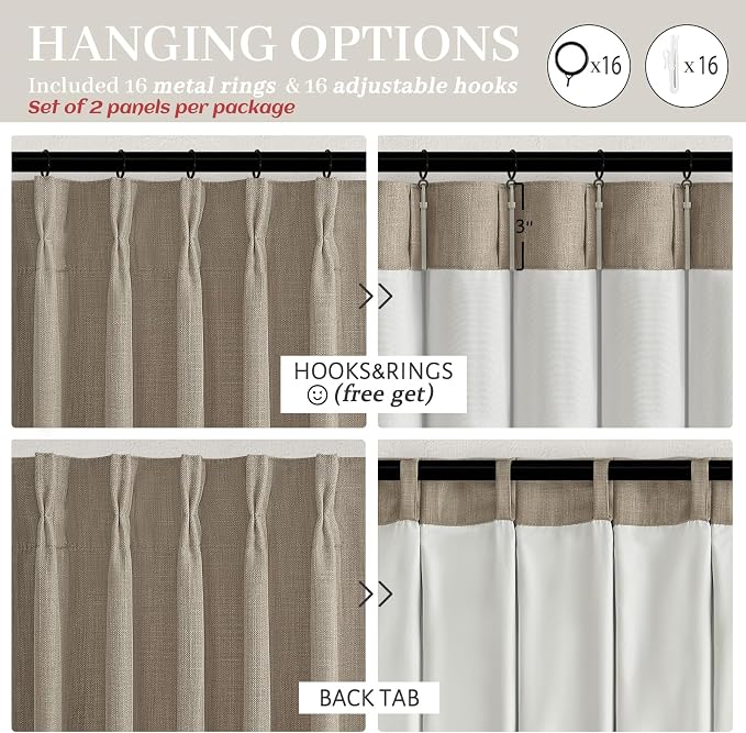 Blackout Memory Trained Pinch Pleated Curtains 84 Inch Length - Image 7